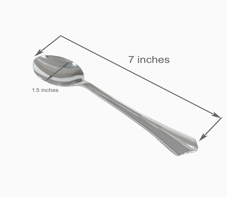 Disposable Plastic Spoon - Silver