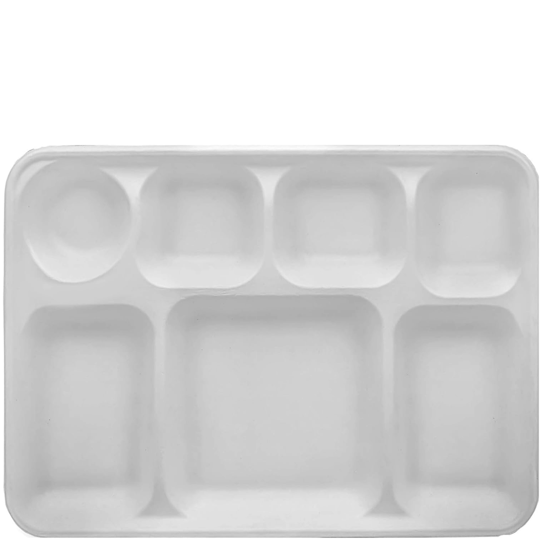 7 Compartment Biodegradable Party Thali Plates
